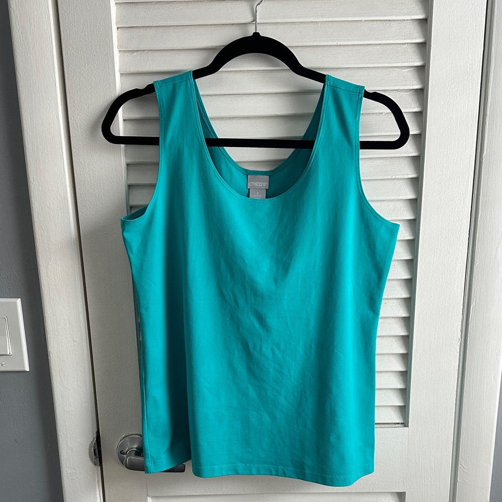 Chicos size 2 Large tank top turquoise